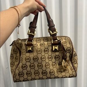 Michael Kors Brown and Gold Women's Bag